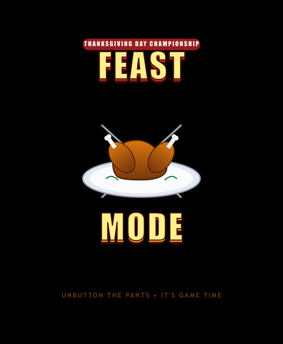 Feast Mode bold athletic Thanksgiving roast turkey and banner design
